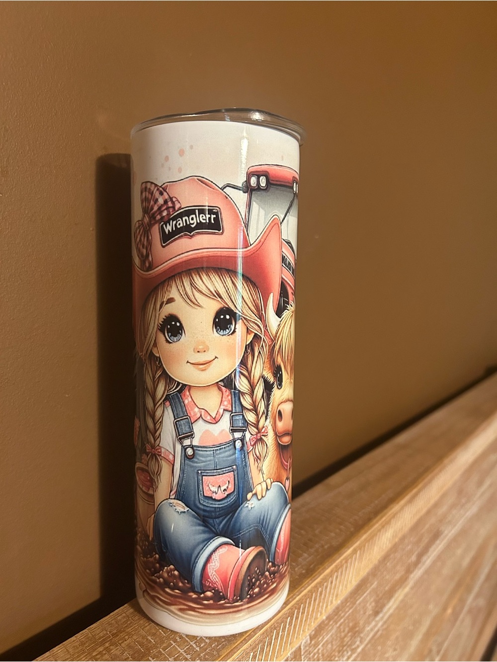 Wrangler Pink Cowgirl Girl Print Tumbler